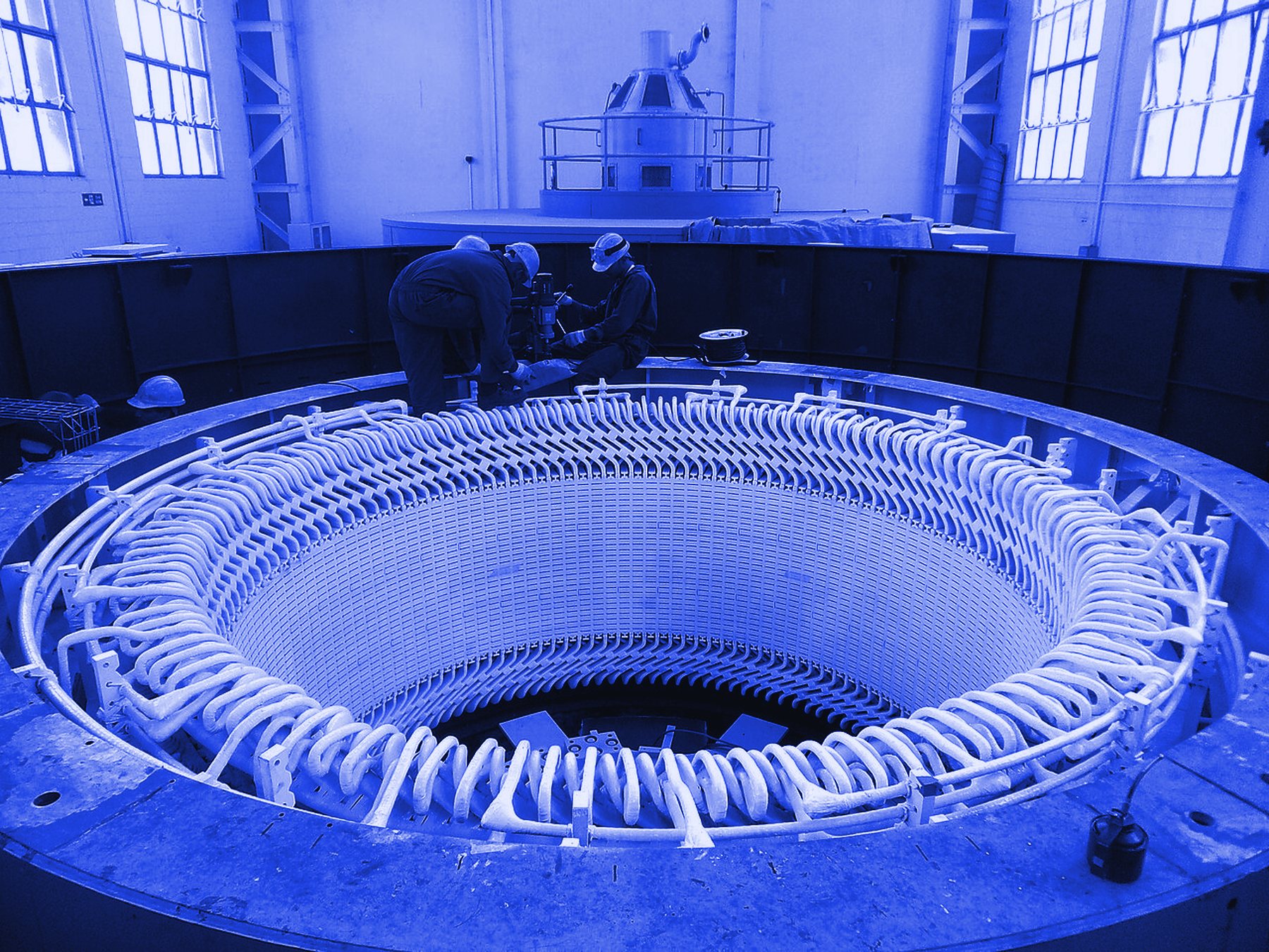 Mantenimiento del estátor de una máquina eléctrica de gran potencia